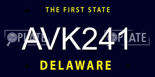 AVK241 Delaware License Plate