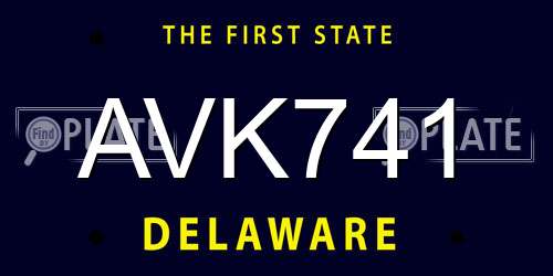 AVK741 Delaware License Plate