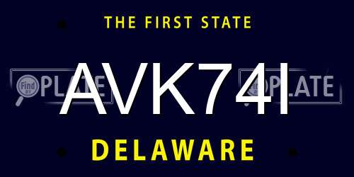 AVK74I Delaware License Plate