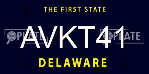 AVKT41 Delaware License Plate