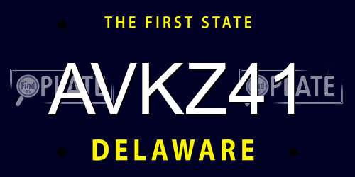 AVKZ41 Delaware License Plate