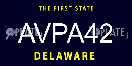 AVPA42 Delaware License Plate