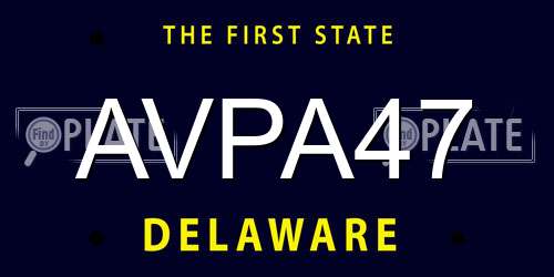 AVPA47 Delaware License Plate