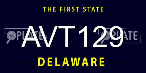 AVT129 Delaware License Plate