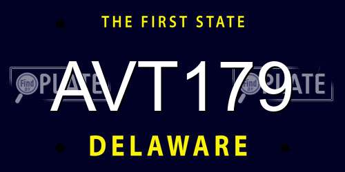 AVT179 Delaware License Plate