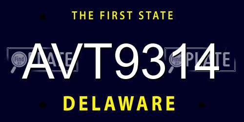 AVT9314 Delaware License Plate