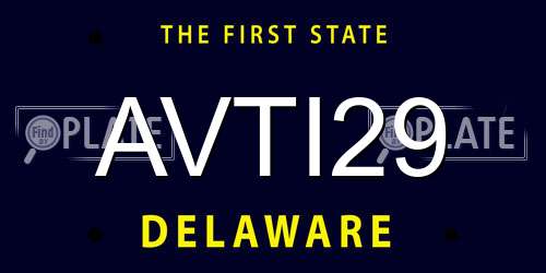 AVTI29 Delaware License Plate