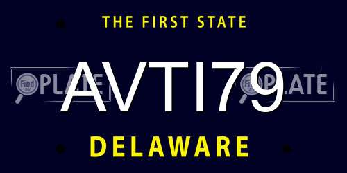 AVTI79 Delaware License Plate