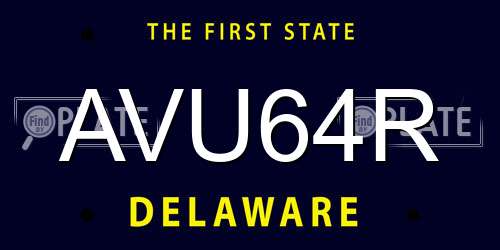 AVU64R Delaware License Plate