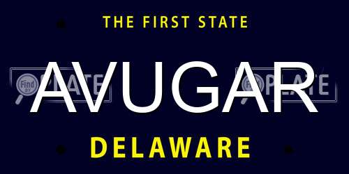 AVUGAR Delaware License Plate