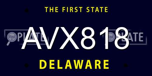 AVX818 Delaware License Plate