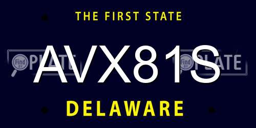 AVX81S Delaware License Plate