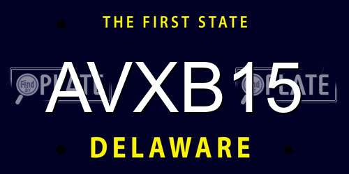 AVXB15 Delaware License Plate