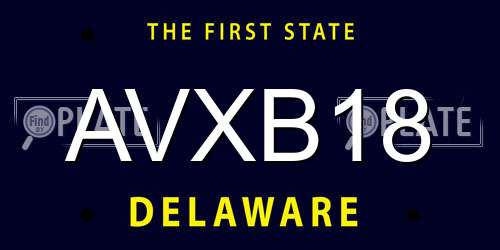 AVXB18 Delaware License Plate