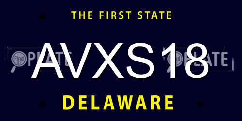 AVXS18 Delaware License Plate
