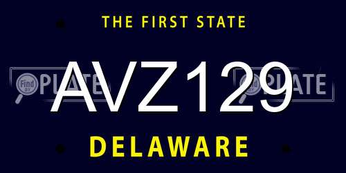 AVZ129 Delaware License Plate