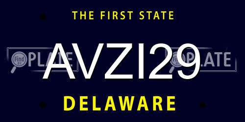 AVZI29 Delaware License Plate