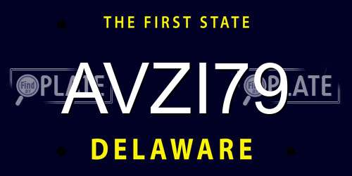 AVZI79 Delaware License Plate