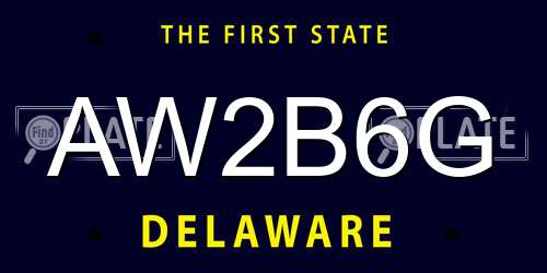 AW2B6G Delaware License Plate