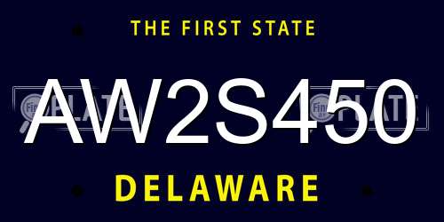 AW2S450 Delaware License Plate