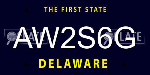 AW2S6G Delaware License Plate