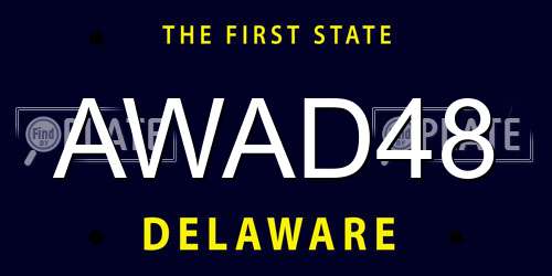 AWAD48 Delaware License Plate