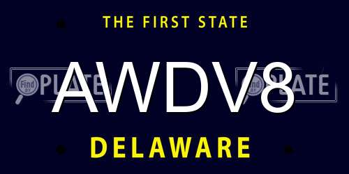 AWDV8 Delaware License Plate