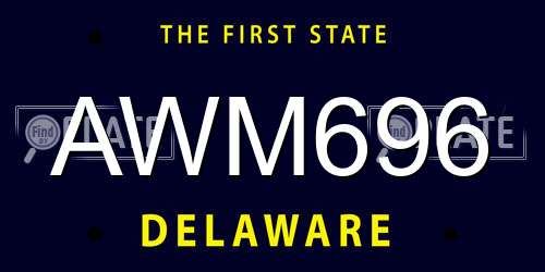 AWM696 Delaware License Plate