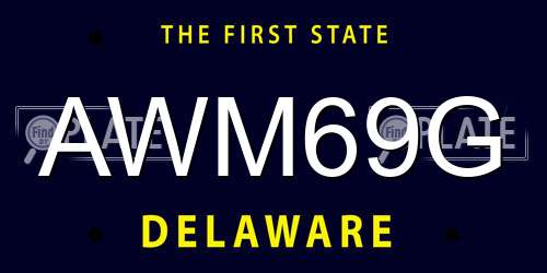 AWM69G Delaware License Plate