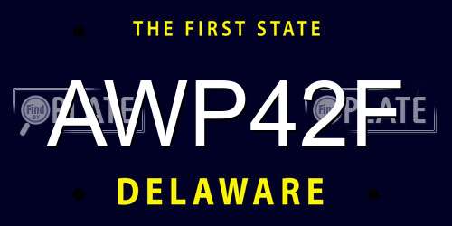 AWP42F Delaware License Plate