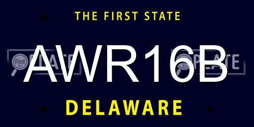 AWR16B Delaware License Plate