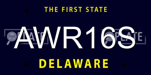 AWR16S Delaware License Plate