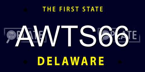 AWTS66 Delaware License Plate