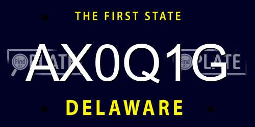 AX0Q1G Delaware License Plate