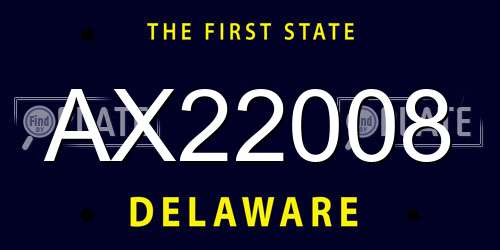 AX22008 Delaware License Plate
