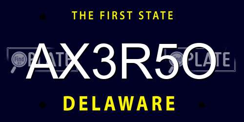AX3R5O Delaware License Plate