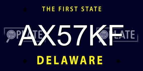AX57KF Delaware License Plate