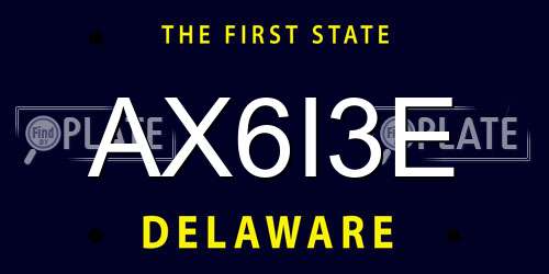 AX6I3E Delaware License Plate