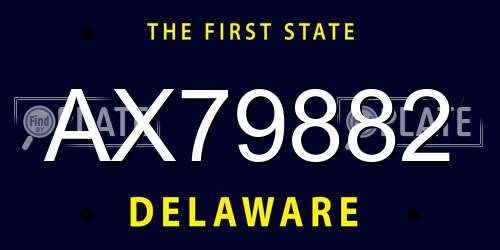 AX79882 Delaware License Plate