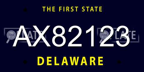 AX82123 Delaware License Plate