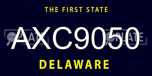 AXC9050 Delaware License Plate