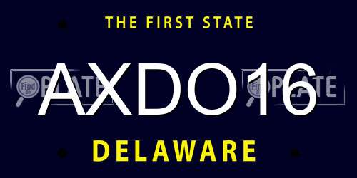 AXDO16 Delaware License Plate