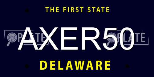 AXER50 Delaware License Plate