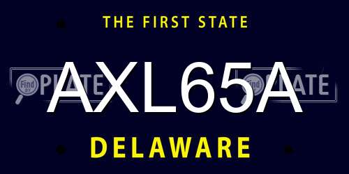 AXL65A Delaware License Plate