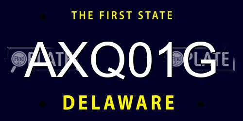 AXQ01G Delaware License Plate