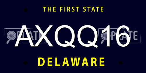 AXQQ16 Delaware License Plate
