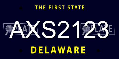 AXS2123 Delaware License Plate