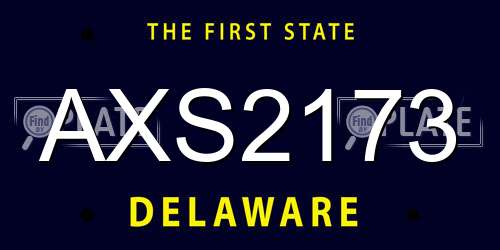 AXS2173 Delaware License Plate