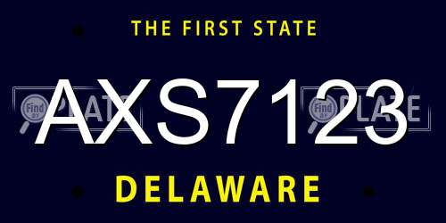 AXS7123 Delaware License Plate
