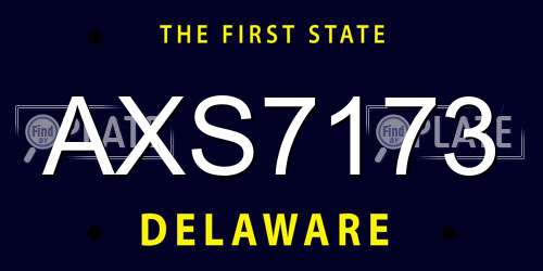 AXS7173 Delaware License Plate